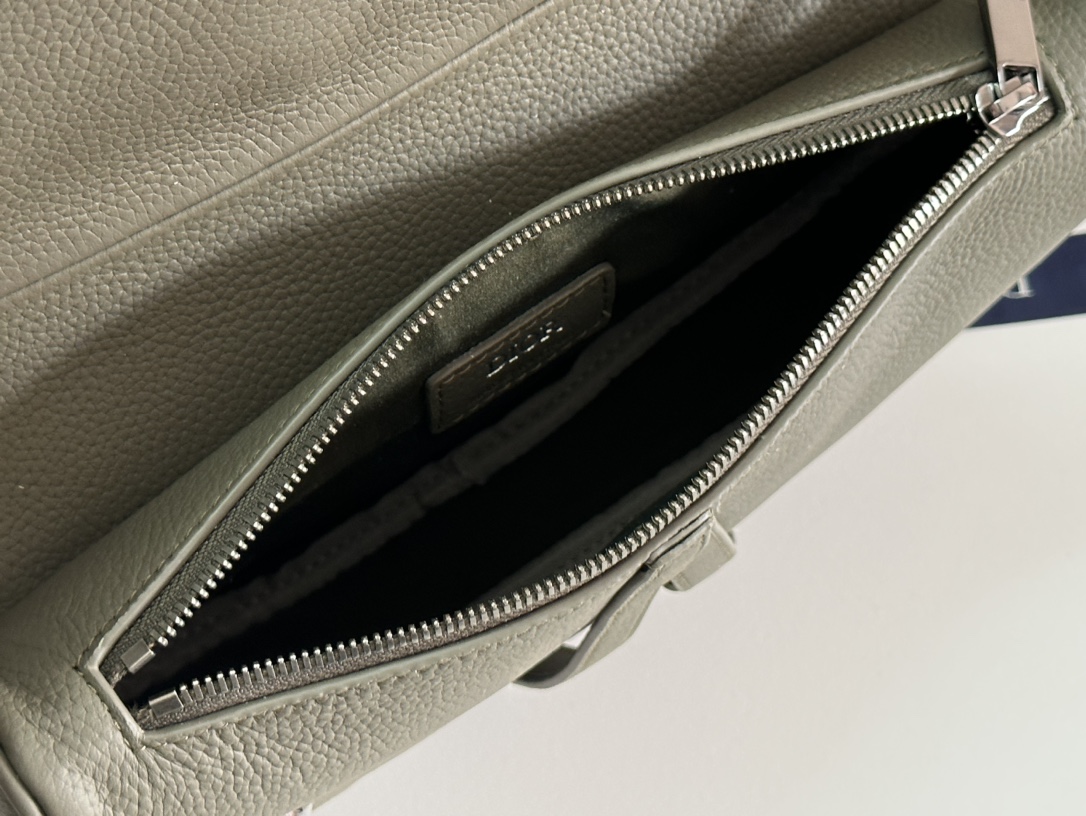 Dior Saddle Bag in Khaki Grained Calfskin with DIOR Jacquard Strap 10 i1714922399 9143 1