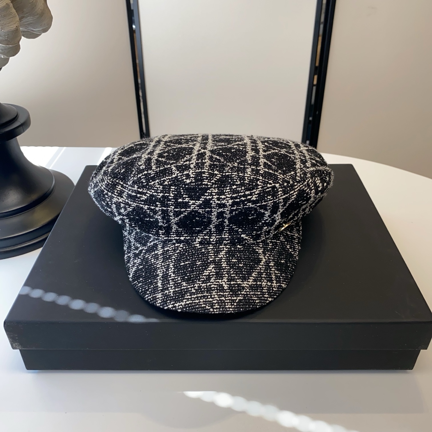 🆕25秋冬新款 🍂 CD粗花呢羊毛军帽 🐑网红 明星时尚百搭款 ✨黑色 白色