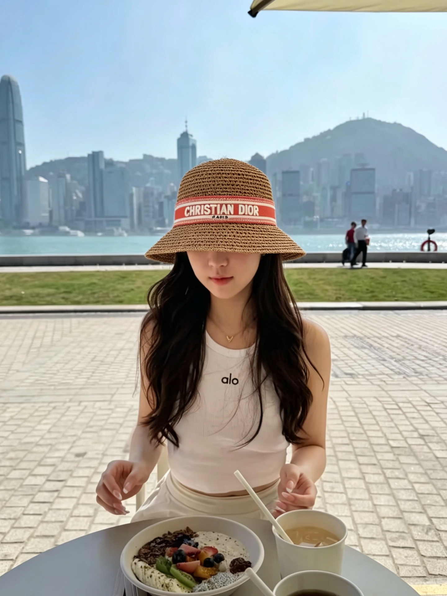 Dior DIO* 刺绣l字母进口纸草盆帽