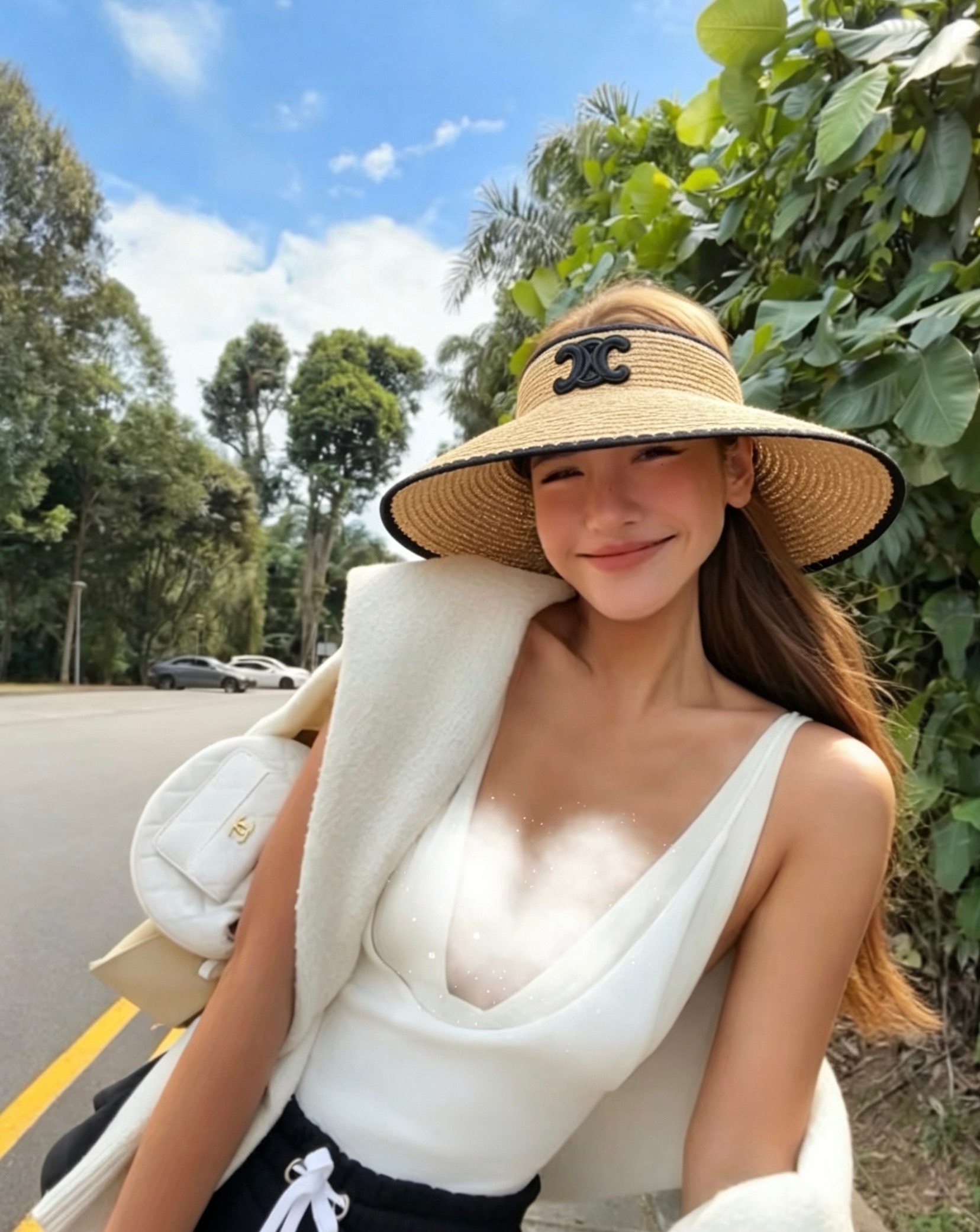 NO:825054,Celine Arc de Triomphe raffia empty top hat, versatile hat shape, small face, seaside resort style, fashionable sunshade, natural hat, straw hat, fisherman hat, baseball cap, hat, celine, espadrilles, hats19860909Celine凯旋门拉菲草空顶帽 百搭帽型 显脸小 海边度假风 时尚遮阳两不误 本色帽子草帽渔夫帽棒球帽,帽子,celine,espadrilles,hats,hat
