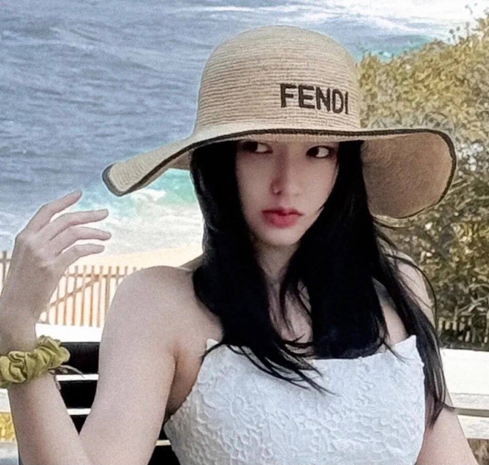 P✨FD原单进口拉菲草刺绣字母大帽檐草盆帽⚜️独家定制 百搭时尚款！💫草本色
