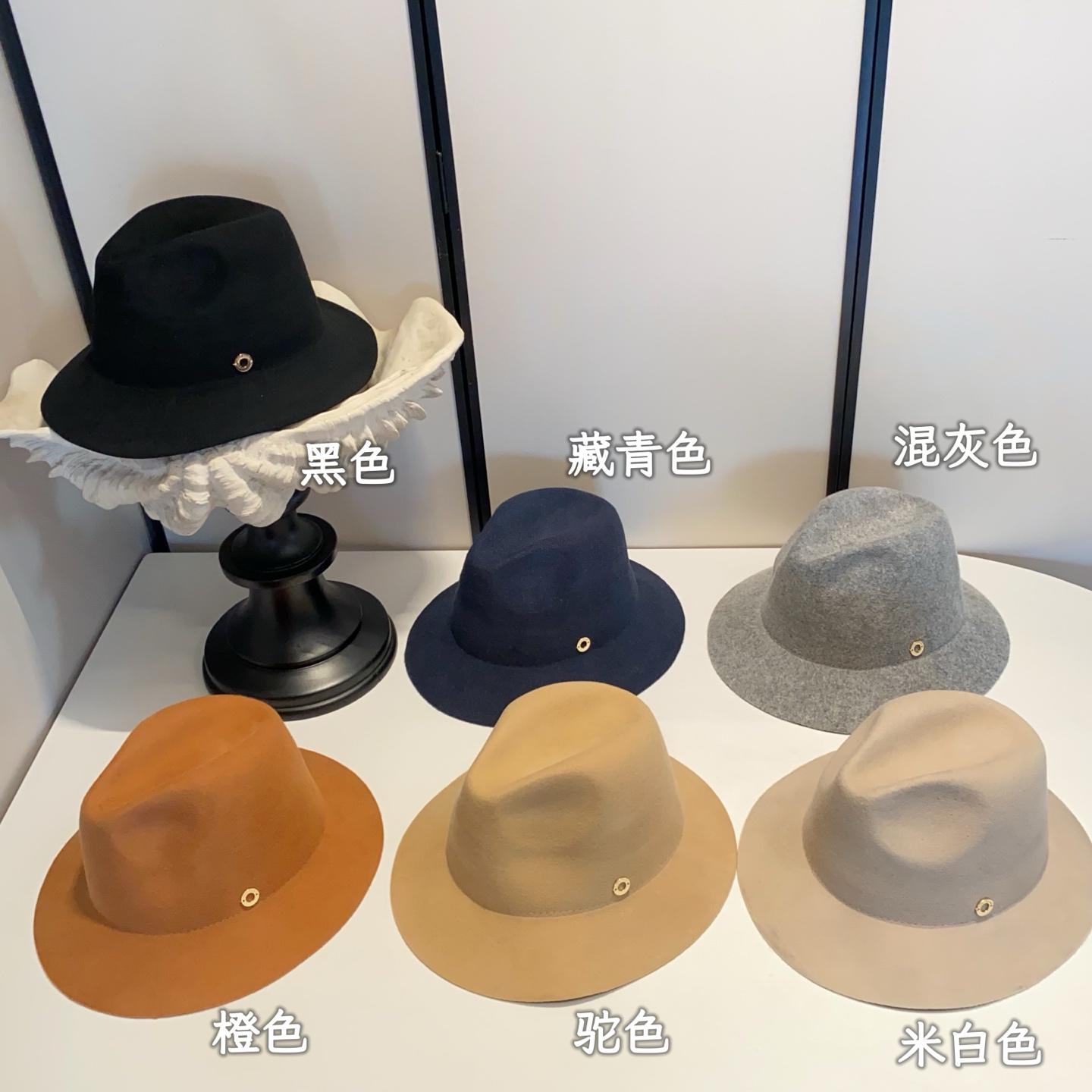 P 🆕早秋新品 🛒LP进口澳洲羊毛呢礼帽 👌百搭时尚 英伦老钱风 多色可选 📷橙色 驼色 米色 混灰色 藏青色 黑色 