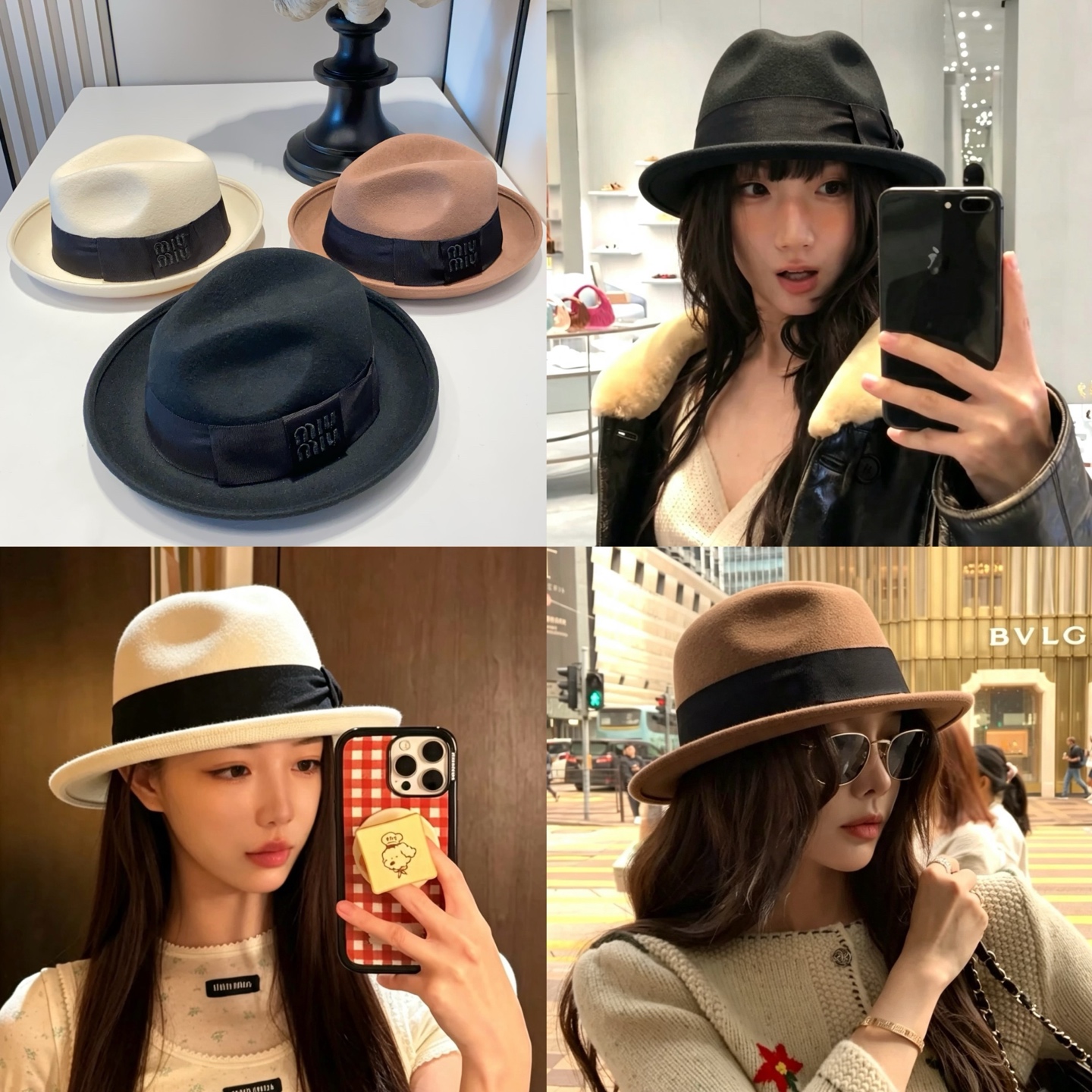 🆕26秋冬新款ꫛꫀꪝ ❥—— ✨ miu复古羊毛礼帽 🖤织带+刺绣标，低调又显贵 🦙澳洲进口羊毛质感上身自带法式浪漫 📷