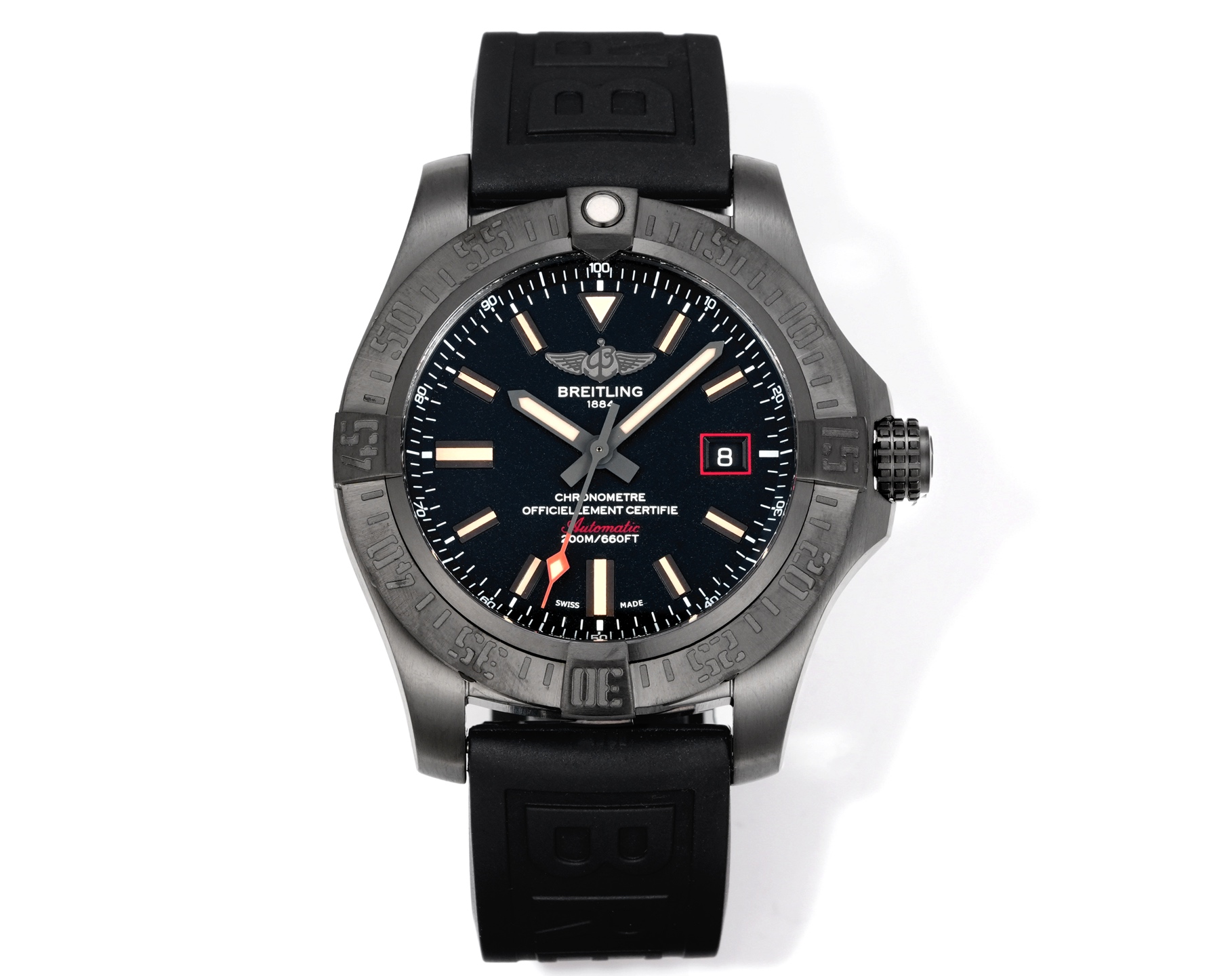 NO:662776,The unified 'GF Breitling Blackbird V4 Ultimate Edition' is mainly upgraded based on 1. A laser code is stamped on the back of the letter. 2. The strap is upgraded to a fluororubber strap. GF's ultimate artifact!  You deserve it!  ,,breitling19860909统一 「GF百年灵黑鸟V4终极版」主要在基础上进行升级 1字面背后打上激光镭射码. 2表带升级为氟橡胶表带. GF终极神器！您值得拥有！,,breitling,Watch