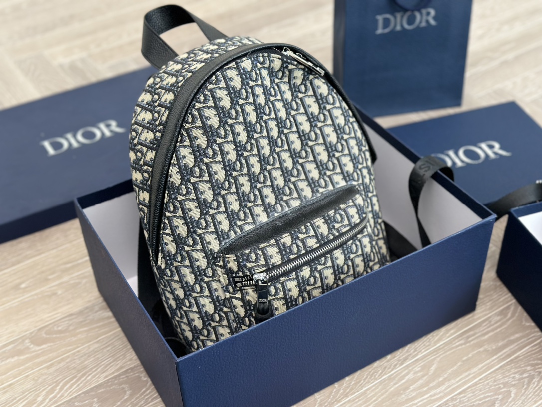 Dior Bags Backpack Calfskin Canvas Cowhide