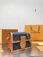 Louis Vuitton LV Dauphine Messenger Bags Cowhide Summer Collection Vintage Envelope