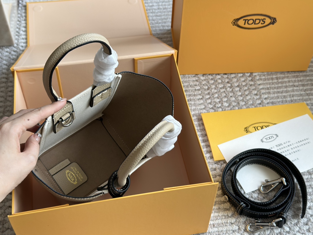 TODS Bucket Bag: Cute and Convenient Box with Hands, 27×17 cm Size - 图片 6