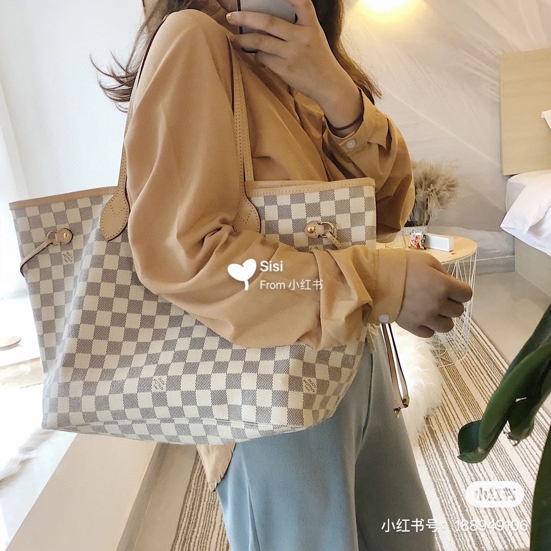 Louis Vuitton Handbags Tote Bags White Damier Azur