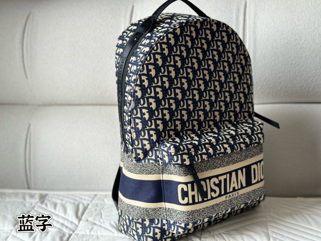 Dior Oblique Backpack Blue Oblique 40x28cm everyday