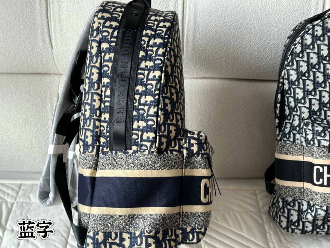 Dior Oblique Backpack Blue Oblique 40x28cm everyday