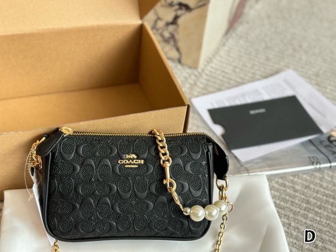 COACH Nolita 19 Black Embossed Signature C Leather Chain Strap Bag 1 COACH Nolita 19 Black Embossed Signature C Leather Chain Strap Bag