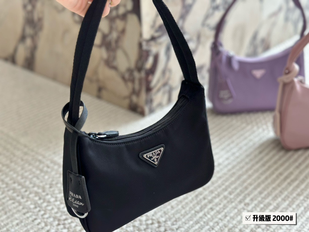 Prada Re-Edition 2000 Nylon Mini Hobo Bag - Black, 22*13cm 9 i1740995984086 8195 0 7