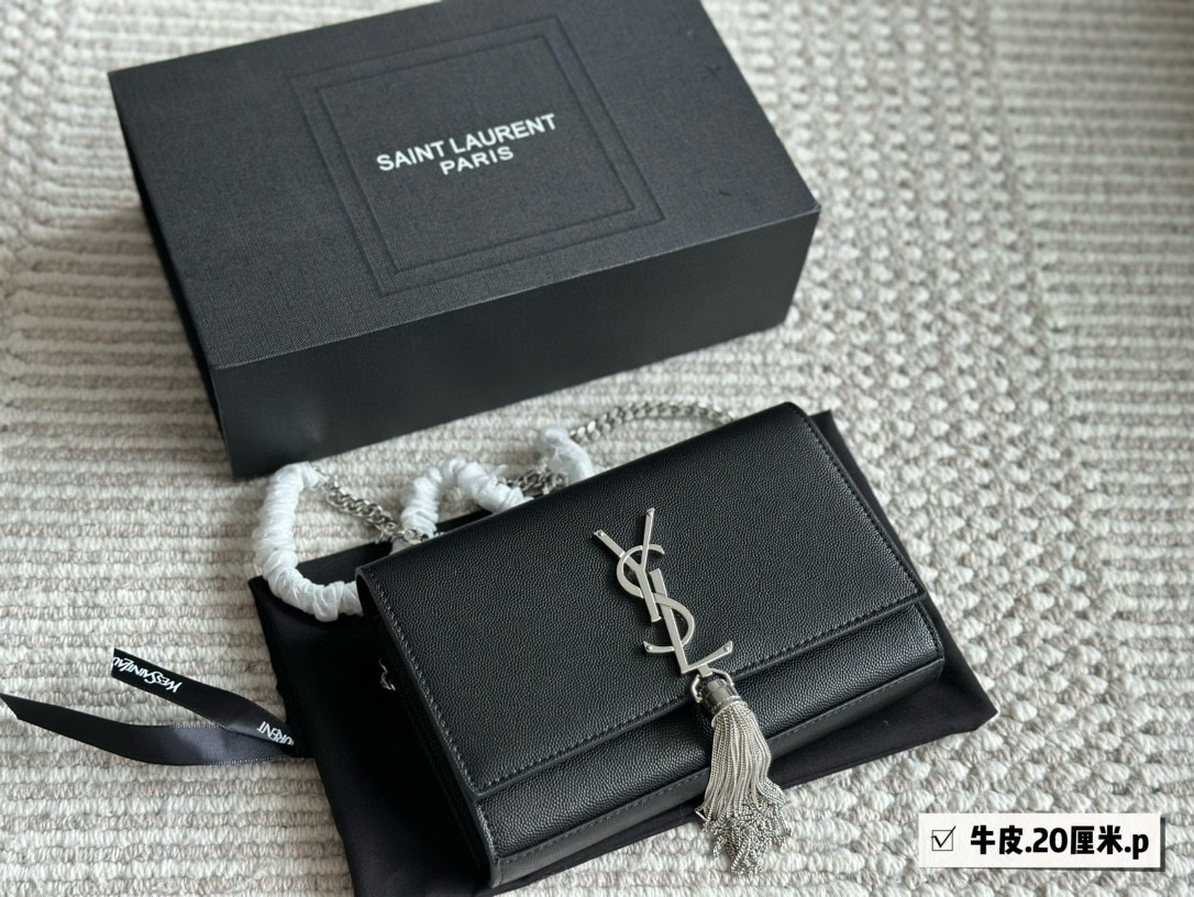 YSL envelope bag caviar cowhide 20*12cm crossbody underarm