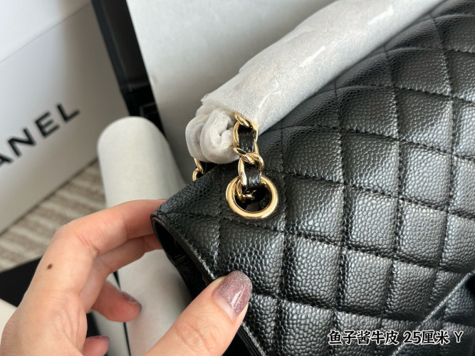 Chanel Classic Flap Bag,25cm,Caviar Leather with Gold Hardware 1 Chanel Classic Flap Bag,25cm,Caviar Leather with Gold Hardware