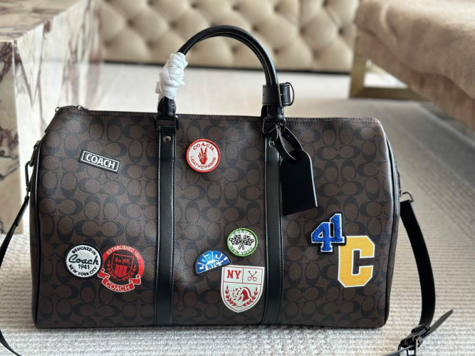 Coach Signature Print Duffle Bag, 50cm - Versatile Travel Companion