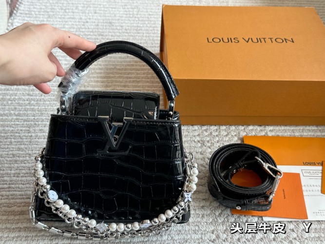 Louis Vuitton Capucines Mini Crocodile Alligator Leather Top Handle Bag 1 Louis Vuitton Capucines Mini Crocodile Alligator Leather Top Handle Bag
