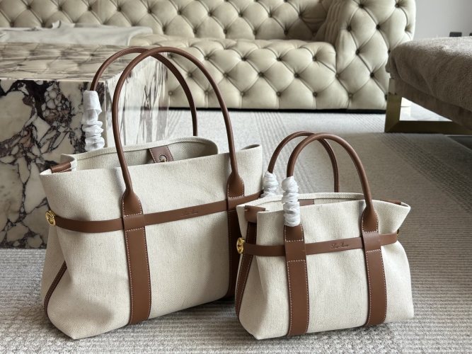 Loro Piana Tote Bag Large Capacity Canvas and Leather Elegant Design 1 Loro Piana Tote Bag Large Capacity Canvas and Leather Elegant Design