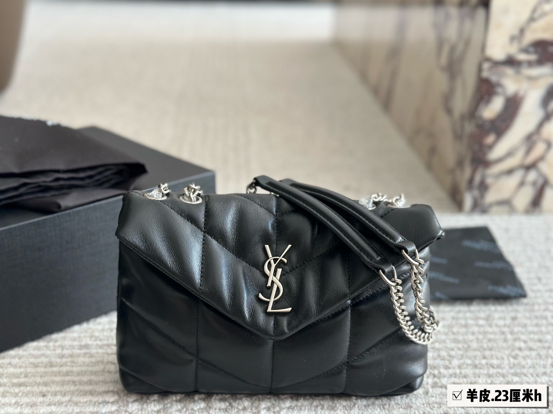 Saint Laurent Loulou Puffer Small Chain Bag in Quilted Lambskin