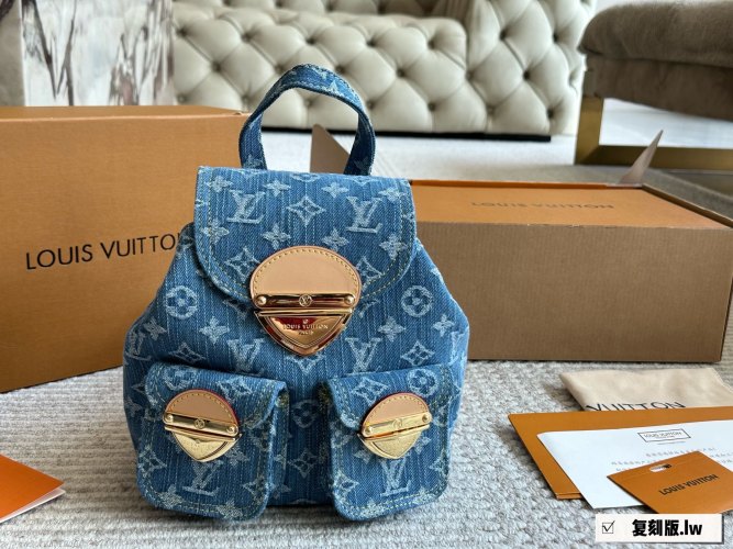 Louis Vuitton Monogram Denim Mini Backpack, Blue Vintage Wash, 24cm 1 Louis Vuitton Monogram Denim Mini Backpack, Blue Vintage Wash, 24cm