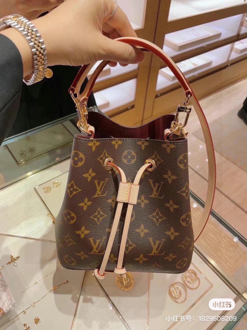 Louis Vuitton Neonoe BB Bucket Bag Monogram Canvas Leather Trim 1 Louis Vuitton Neonoe BB Bucket Bag Monogram Canvas Leather Trim