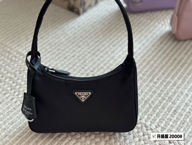Prada Re-Edition 2000 Nylon Mini Hobo Bag - Black, Compact, and Stylish 1 Prada Re-Edition 2000 Nylon Mini Hobo Bag - Black, Compact, and Stylish