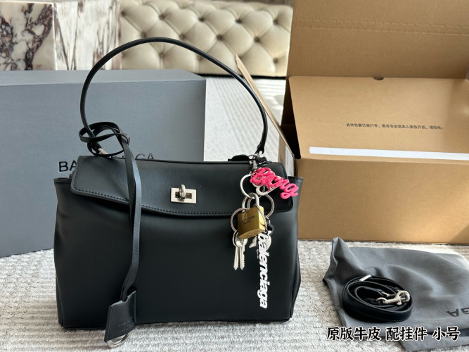 Balenciaga Rodeo Large Satchel Bag, Black Leather, Includes Accessories 1 Balenciaga Rodeo Large Satchel Bag, Black Leather, Includes Accessories
