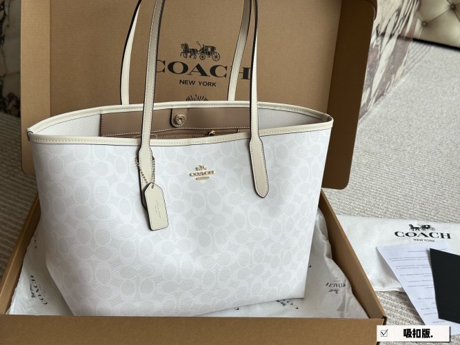 Coach City Tote Bag - Classic Logo Shopping Bag, Snap Closure 1 Coach City Tote Bag - Classic Logo Shopping Bag, Snap Closure