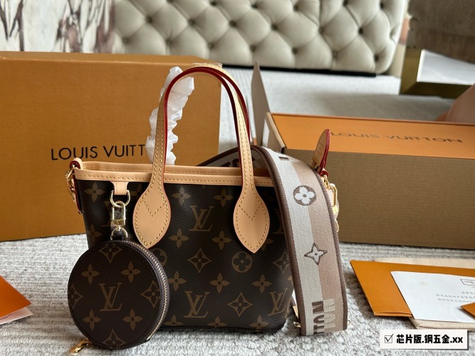 Louis Vuitton Neverfull BB Handbag Damier Ebene Canvas Leather Trim, 24x14x9cm 1 Louis Vuitton Neverfull BB Handbag Damier Ebene Canvas Leather Trim, 24x14x9cm