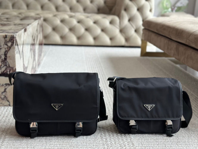 Prada Vintage Black Messenger Bag, Stylish and Functional Crossbody Bag 1 Prada Vintage Black Messenger Bag, Stylish and Functional Crossbody Bag