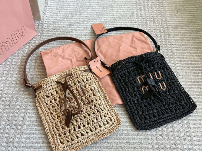 Miu Miu Raffia Tote Bag, Woven Design, Spacious Interior, Stylish and Versatile 1 Miu Miu Raffia Tote Bag, Woven Design, Spacious Interior, Stylish and Versatile