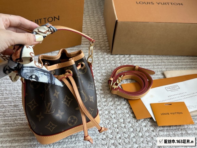 Louis Vuitton Nano Noe Bucket Bag,Monogram Canvas, 13*16cm,With Box 1 Louis Vuitton Nano Noe Bucket Bag,Monogram Canvas, 13*16cm,With Box