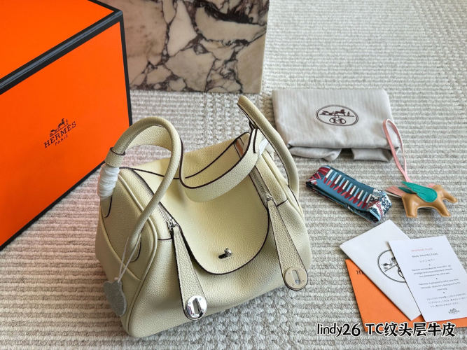 Hermes Lindy 26 Bag Original TC Leather - Iconic Design, Premium Quality 1 Hermes Lindy 26 Bag Original TC Leather - Iconic Design, Premium Quality