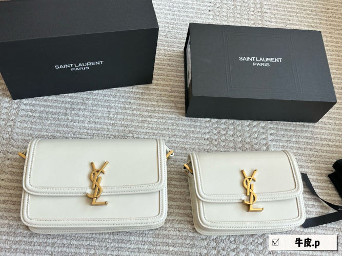 Saint Laurent Solferino Bag in White Leather, Small and Large Sizes 1 Saint Laurent Solferino Bag in White Leather, Small and Large Sizes