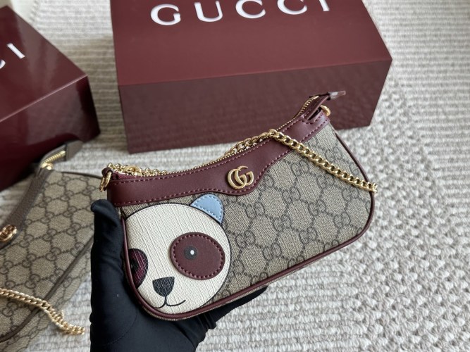 Gucci Ophidia Mini Panda Print Shoulder Bag, Cute and Compact Design 1 Gucci Ophidia Mini Panda Print Shoulder Bag, Cute and Compact Design