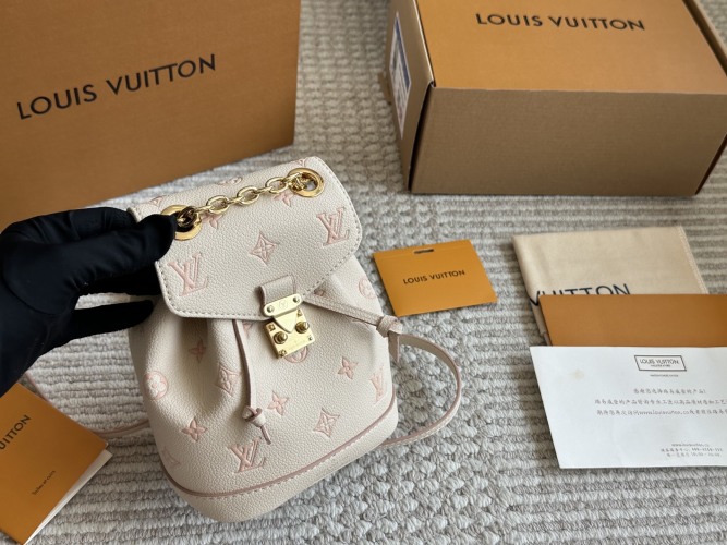 Louis Vuitton Nano Noe Cream Strawberry Pink Mini Backpack - Compact & Stylish 1 Louis Vuitton Nano Noe Cream Strawberry Pink Mini Backpack - Compact & Stylish