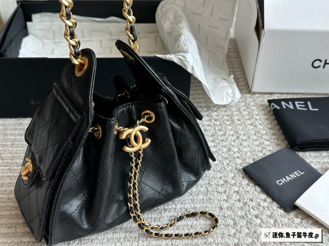 Chanel 25s Hobo Mini Black Caviar Leather Bag with Gold-Tone Hardware 1 Chanel 25s Hobo Mini Black Caviar Leather Bag with Gold-Tone Hardware