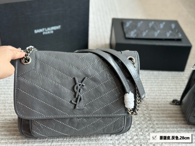 Saint Laurent Niki Leather Shoulder Bag - Chic & Functional Design 1 Saint Laurent Niki Leather Shoulder Bag - Chic & Functional Design