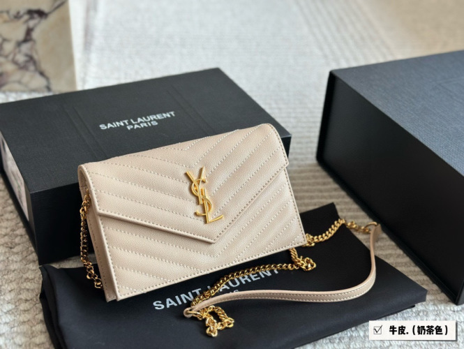 Saint Laurent WOC Envelope Bag in Caviar Leather, Crossbody & Shoulder Bag 1 Saint Laurent WOC Envelope Bag in Caviar Leather, Crossbody & Shoulder Bag
