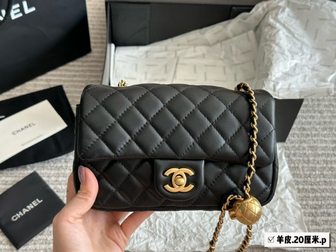Chanel Classic Flap 20cm Black Lambskin Gold Hardware Crossbody Bag 1 Chanel Classic Flap 20cm Black Lambskin Gold Hardware Crossbody Bag