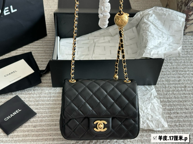 Chanel Classic Flap Bag 17cm Lambskin Leather with Gold Hardware 1 Chanel Classic Flap Bag 17cm Lambskin Leather with Gold Hardware