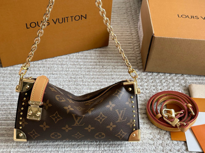 Louis Vuitton Side Trunk Bag - Monogram Canvas, Gold Hardware, 23 x 12cm 1 Louis Vuitton Side Trunk Bag - Monogram Canvas, Gold Hardware, 23 x 12cm