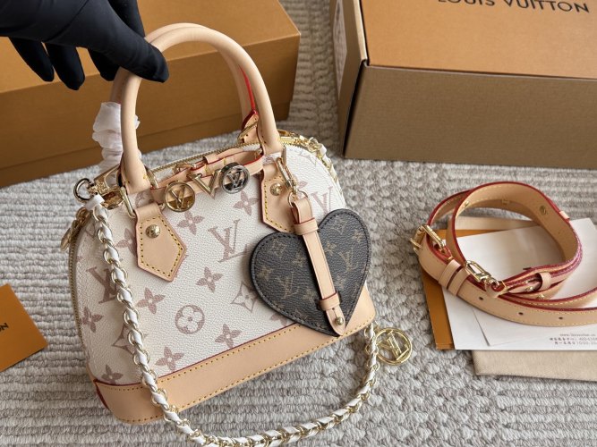 Louis Vuitton Alma BB Monogram Empreinte Leather Ivory Cream Handbag 1 Louis Vuitton Alma BB Monogram Empreinte Leather Ivory Cream Handbag