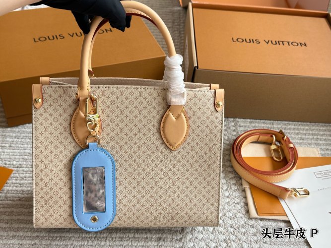 Louis Vuitton OnTheGo Tote Bag Monogram Empreinte Leather Beige 25 cm 1 Louis Vuitton OnTheGo Tote Bag Monogram Empreinte Leather Beige 25 cm