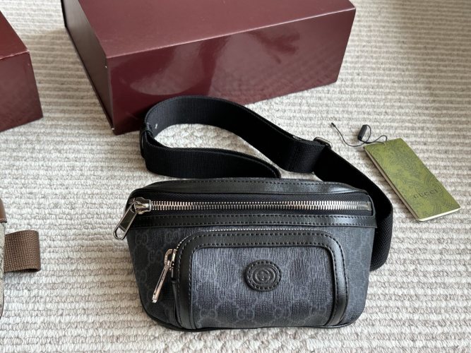 Gucci Men's Belt Bag GG Supreme Canvas with Leather Trim - Stylish & Versatile 1 Gucci Men’s Belt Bag GG Supreme Canvas with Leather Trim – Stylish & Versatile