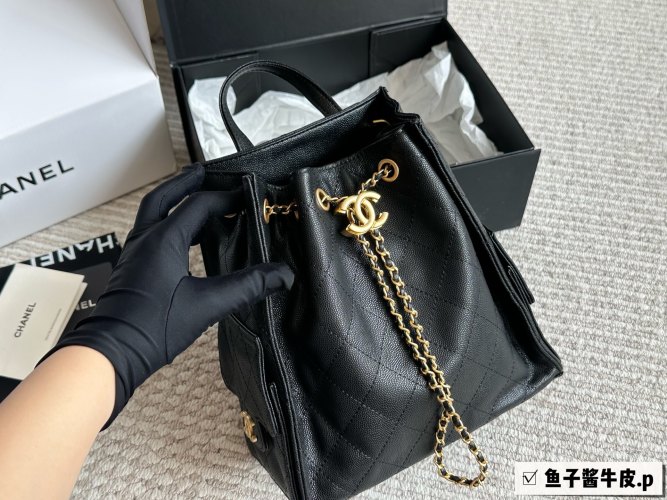 Chanel 25s Hobo Small Size Black Caviar Leather Backpack with Chain 1 Chanel 25s Hobo Small Size Black Caviar Leather Backpack with Chain