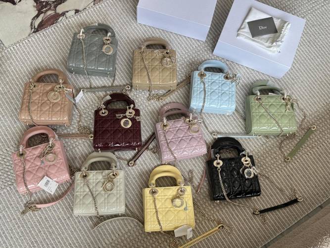 Lady Dior Mini Bag Lambskin Cannage Stitching with Chain 1 Lady Dior Mini Bag Lambskin Cannage Stitching with Chain