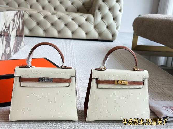 Elegant Kelly 25 Handbag with Calf Leather and Twilly Scarf Charm 1 Elegant Kelly 25 Handbag with Calf Leather and Twilly Scarf Charm