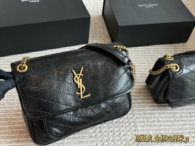 Saint Laurent Niki High-End Quilted Leather Shoulder Bag With Chain Strap 1 Saint Laurent Niki High-End Quilted Leather Shoulder Bag With Chain Strap
