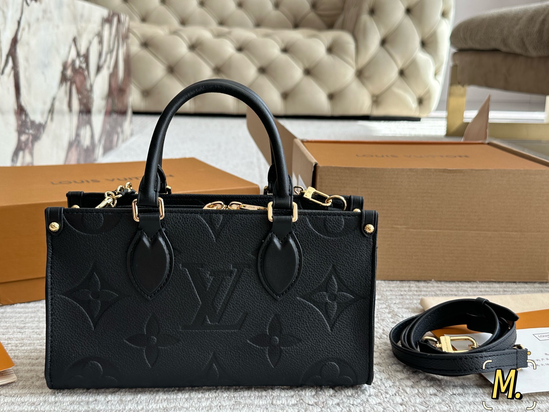 Louis Vuitton OnTheGo East West Bolso de Mano en Cuero Empreinte Negro 8 i1757933472698 3701 0 6