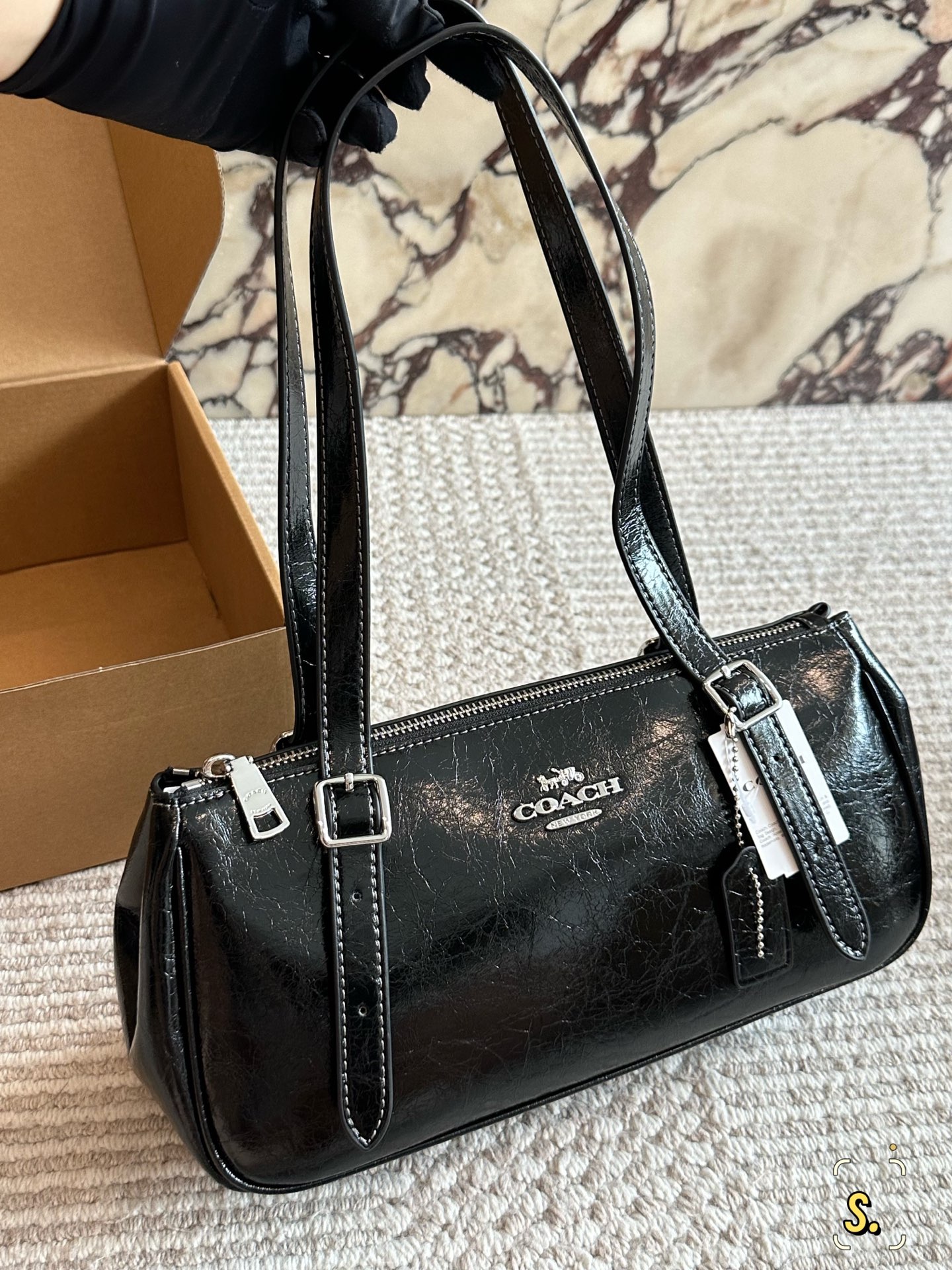 Con caja, tamaño: 30 15cm c coach bolso baguette nuevo, el diseño de bolso de axila es el techo, ¿verdad? Apariencia 💯…